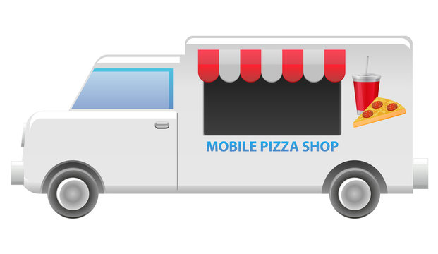 Pizza food truck vector image