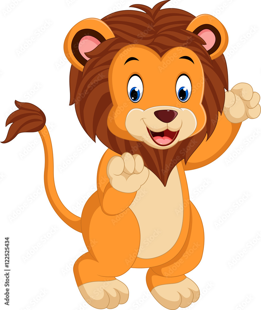 Poster cute cartoon lion