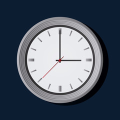 Traditional clock icon. Time instrument and tool theme. Colorful design. Vector illustration