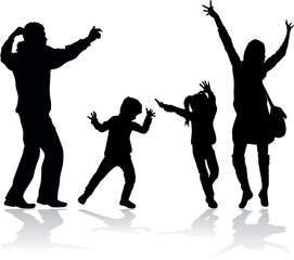 Family silhouettes .