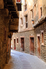 sight of the streets of the picturesque medieval people of Albarracin in the province of Teruel, Aragon, Spain