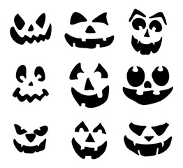 Fototapeta premium scary, pumpkin face vector symbol icon design