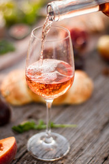 Food Table Healthy Delicious and wine. Meal Concept