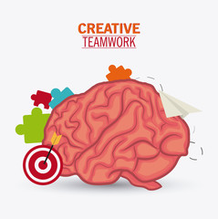 Brain icon. Creative teamwork and big idea theme. Isolated design. Vector illustration