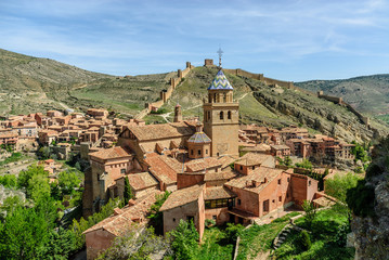 Fototapeta na wymiar scenery of the medieval town of Albarracin in the province of Teruel in Aragon, Spain