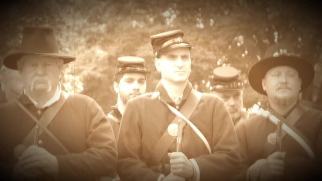 Serious looking Civil War soldiers (Archive Footage Version)