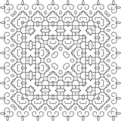 Obraz premium Coloring book page for adult, anti stress coloring and other decoration. Pattern design. Abstract background in black and white colors