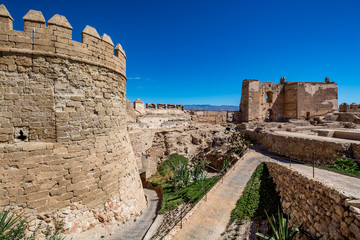 Almeria castle (Alcazaba of Almeria) on a beautiful day, Spain