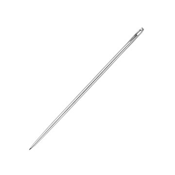 Sewing needle closeup, isolated on white background