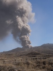 Aso volcano eruption