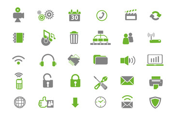icon set green orange