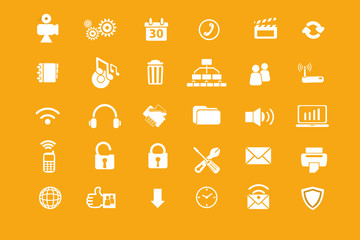 icon set green orange