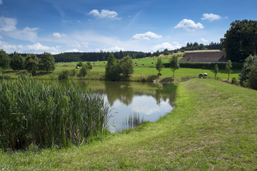 Rural landscape with lake