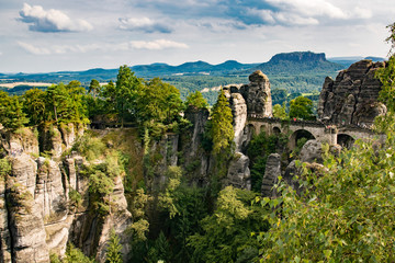 Fototapeta na wymiar Eine Brücke im Fels - A bridge in the rocks