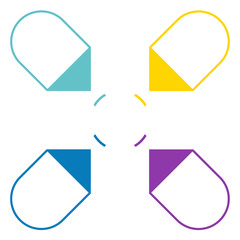 Arrows arranged in circle 4 positions