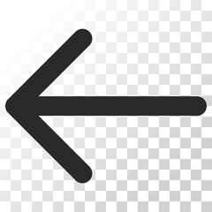 Arrow Left vector icon. Image style is a flat gray color iconic symbol.