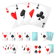 Set of casino gambling aces cards for design