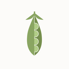 Icon of green peas in pea pod