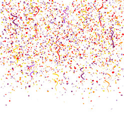 falling coloured confetties  3d illustration