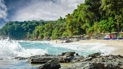 Plaka beach, Pelion, Greece. Pelio is one of the Greek wildest area.