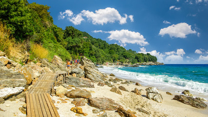 Plaka beach, Pelion, Greece. Pelio is one of the Greek wildest area.