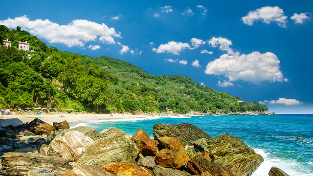 Plaka beach, Pelion, Greece. Pelio is one of the Greek wildest area.