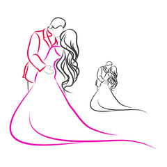 The couple on the wedding card