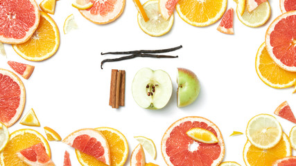 frame of citrus fruit