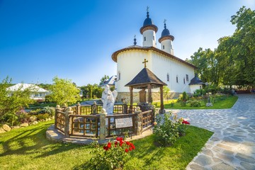 Varatec orthodox church monastery protected by unesco heritage, Varatec - Agapia town, Moldavia, Bucovina, Romania - obrazy, fototapety, plakaty
