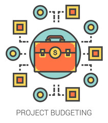 Project budgeting line icons