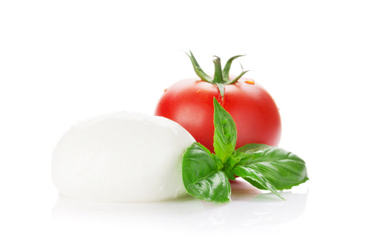 Mozzarella cheese, tomato and basil