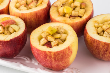 Naklejka na ściany i meble Apple pie in apple. Ingredients.