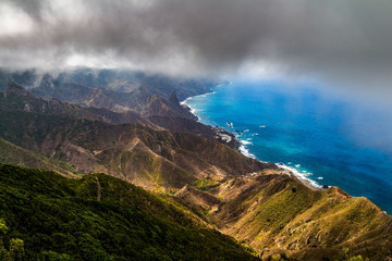 View of the mountains, the sky and the atmosphere in Tenerife, Canary Islands, Spain 