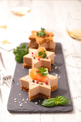 christmas canape with gingerbread and foie gras © M.studio