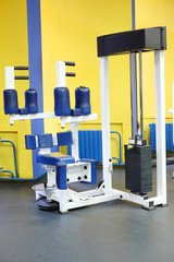 Interior of a fitness hall with sport equipment