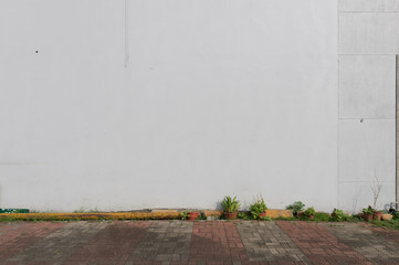 Large blank billboard on a street wall, banners with room to add your own text