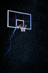 Basketball houp on black arena background