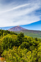 View on Teide volcano and Orotava valley from Mirador de Chipeque, Tenerife, Canary Islands, Spain