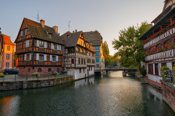 Fototapeta na wymiar Half-timbered houses in Strasbourg