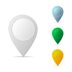 Set of map markers - vector illustration.