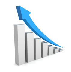 rising business graph concept   3d illustration