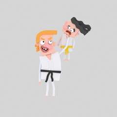 3d illustration. A bully boy.