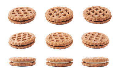 Set of cookies isolated over the white background