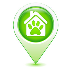 patte de chien géolocalisation bleu