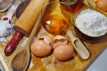 products for baking cookies and cakes, preparation for baking
