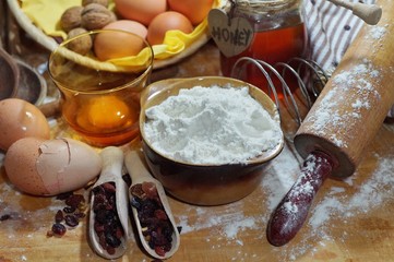products for baking cookies and cakes, preparation for baking
