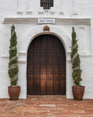 Fototapeta na wymiar Holy doors into the Mission San Diego de Alcala in San Diego, California