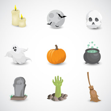 Halloween vector icon set.