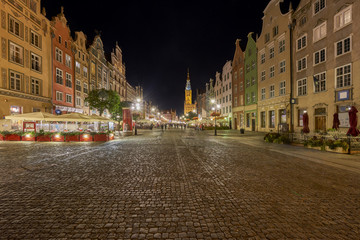 Gdansk, Long Market. Old Town. The Town Hall and Artus Court.