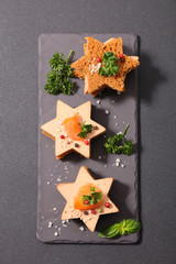 christmas canape with gingerbread and foie gras © M.studio
